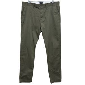 J.Crew Flex Chino Pants Men 32x32 Olive Green Slim Fit Stretch Twill Casual NEW